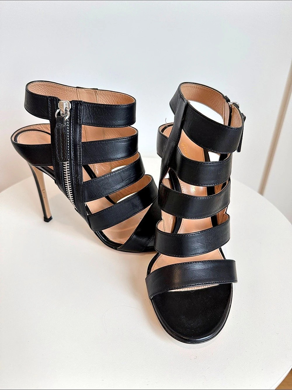Giuseppe Zanotti Black Strappy Platform Heels Size 37